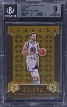 2015-16 Panini Excalibur Crusade Gold #32 Stephen Curry (#08/10) - BGS MINT 9